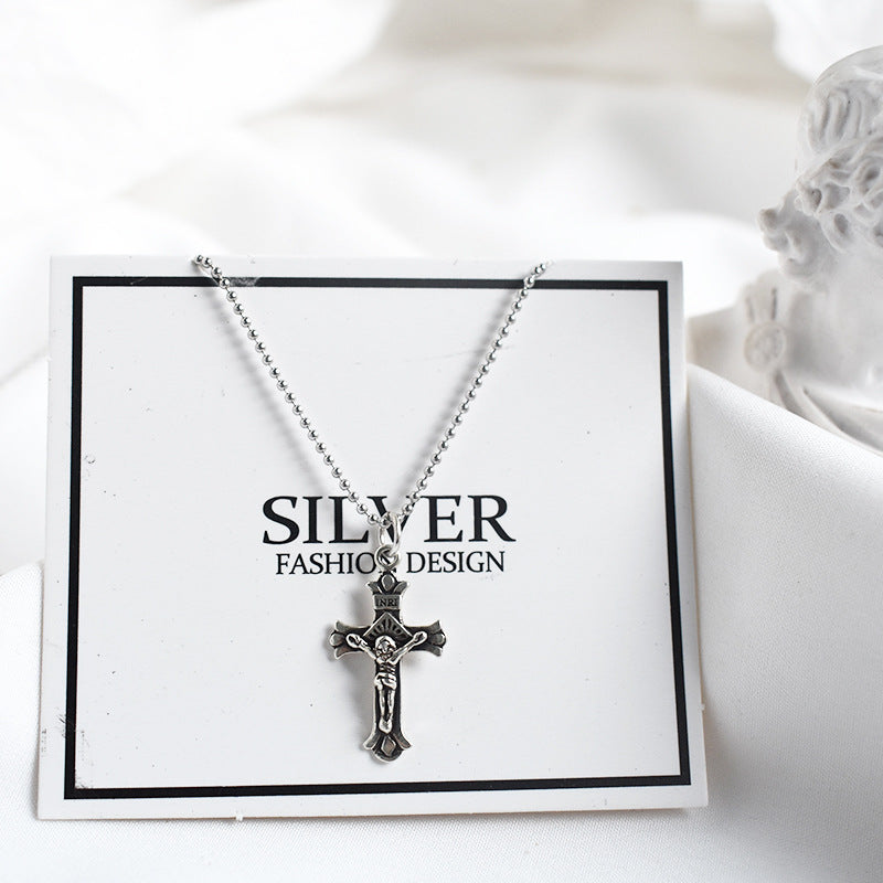 Wholesale Vintage Cross 925 Sterling Silver Clavicle Necklace