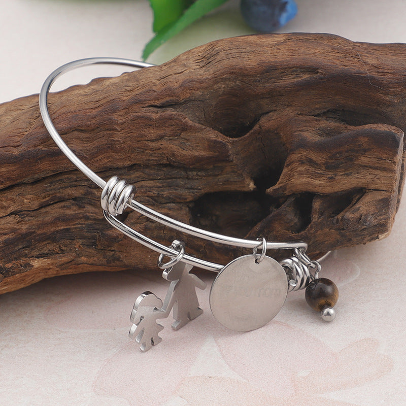 Wholesale Mother's Day Gift Simple  Creative Stainless Steel Bracelet