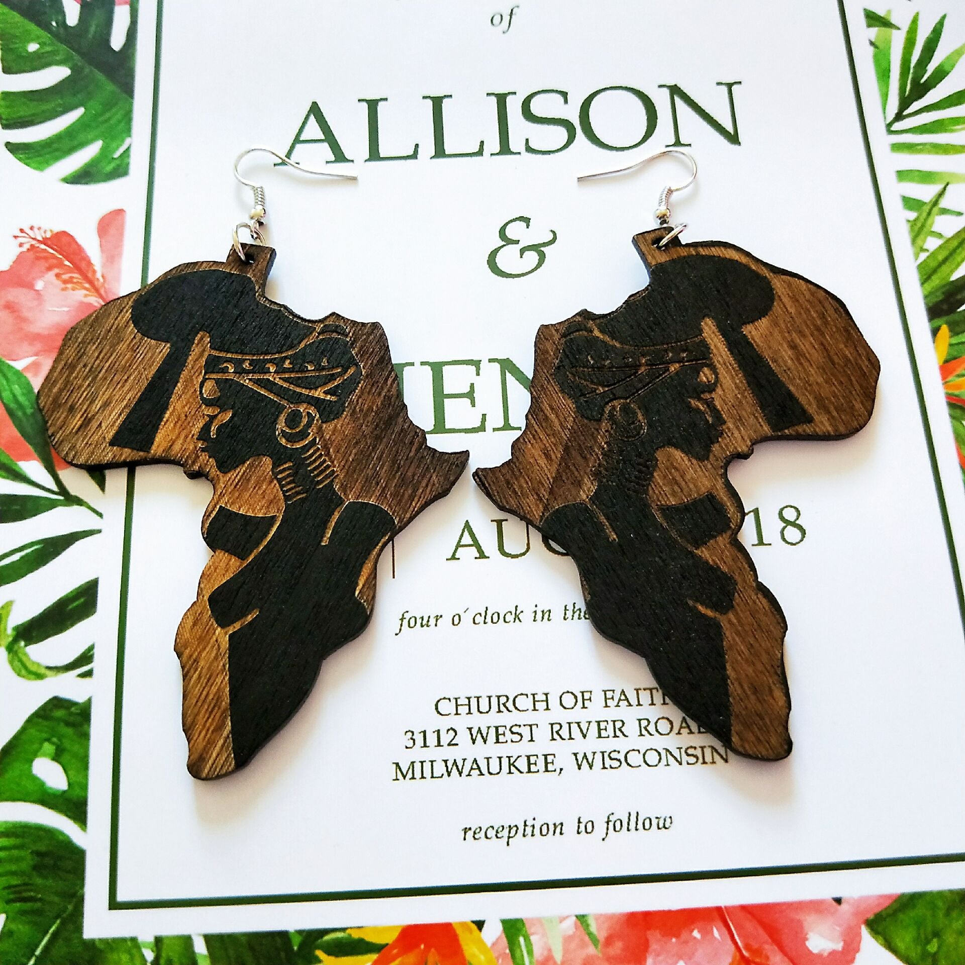 Wholesale African Series Wood Earrings