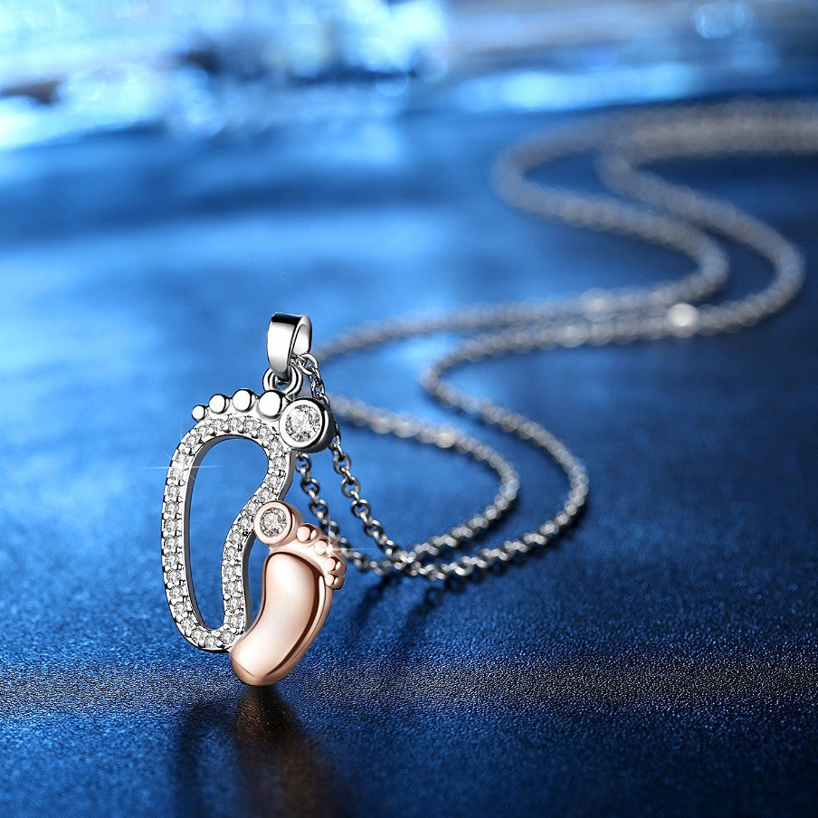 Venta al por mayor de Collares Pies de Cobre y Pies Pequeños para el Día de la Madre