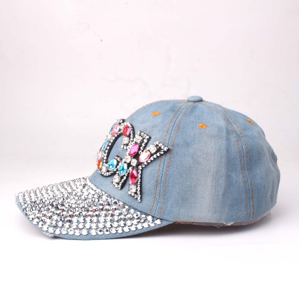 Wholesale Cotton LUCK Letter Denim Baseball Cap