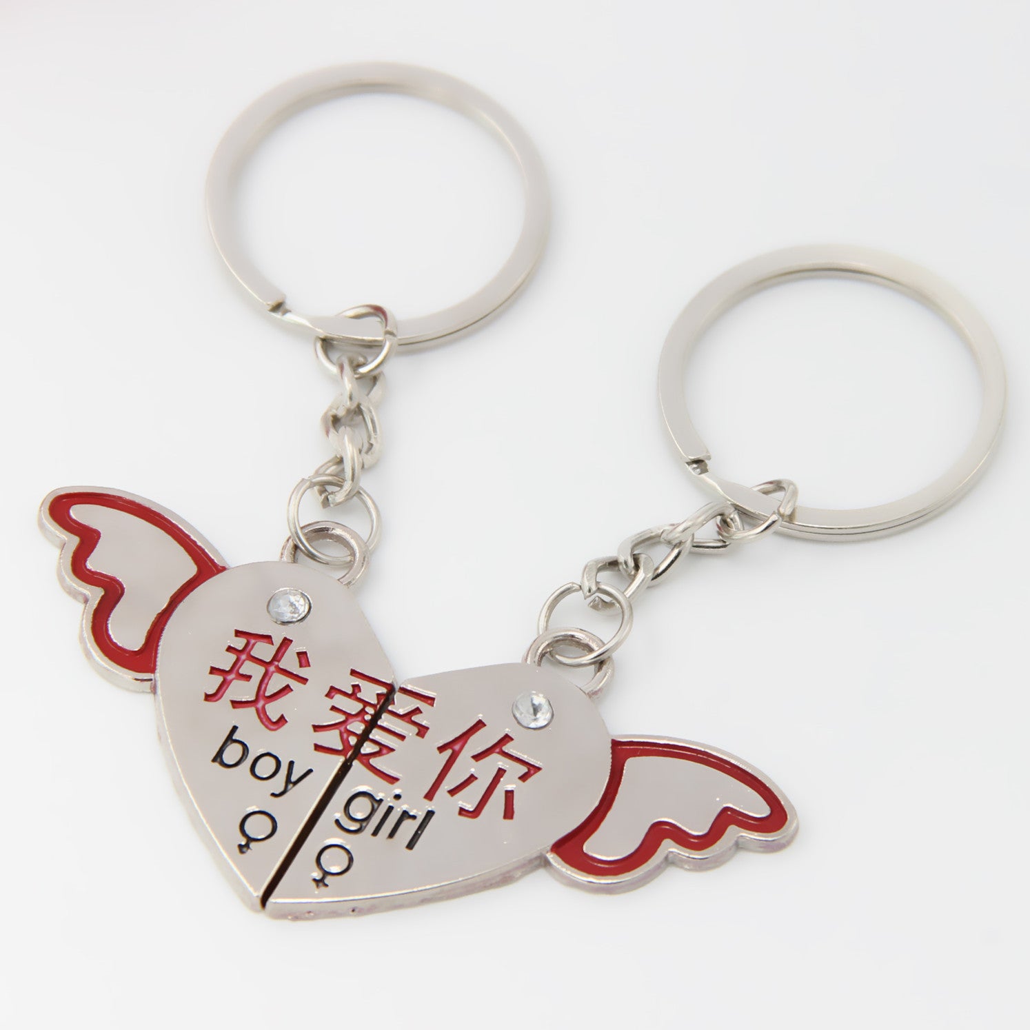 Wholesale Zinc Alloy Lovers Love Key Chains 10PCS