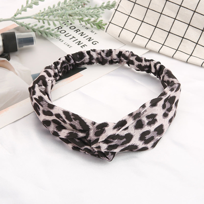 Wholesale Cotton Leopard Print Sports Yoga Headband
