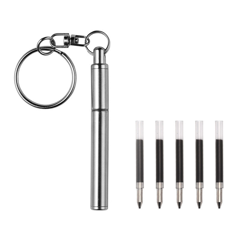 Wholesale Stainless Steel Portable Mini Ballpoint Pen Keychains
