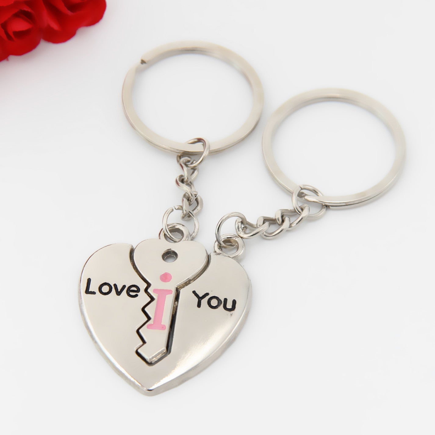 Wholesale Zinc Alloy Lovers Love Key Chains 10PCS