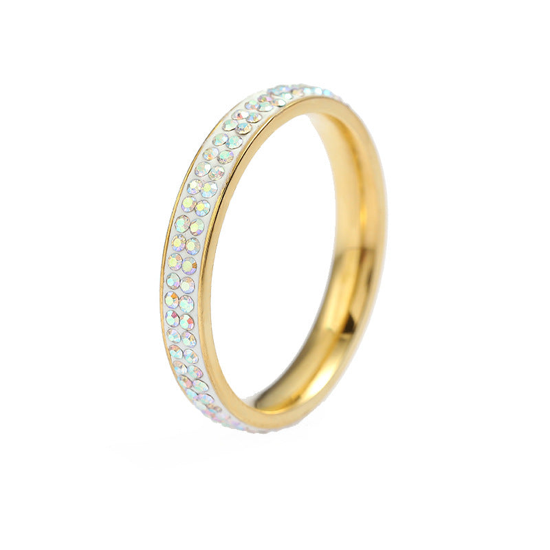 Wholesale Soft Clay AB Color Diamond Rings Stainless Steel