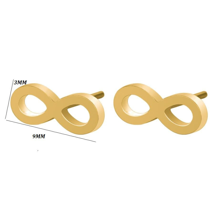 Wholesale Hollow Figure 8 Titanium Steel Ear Studs