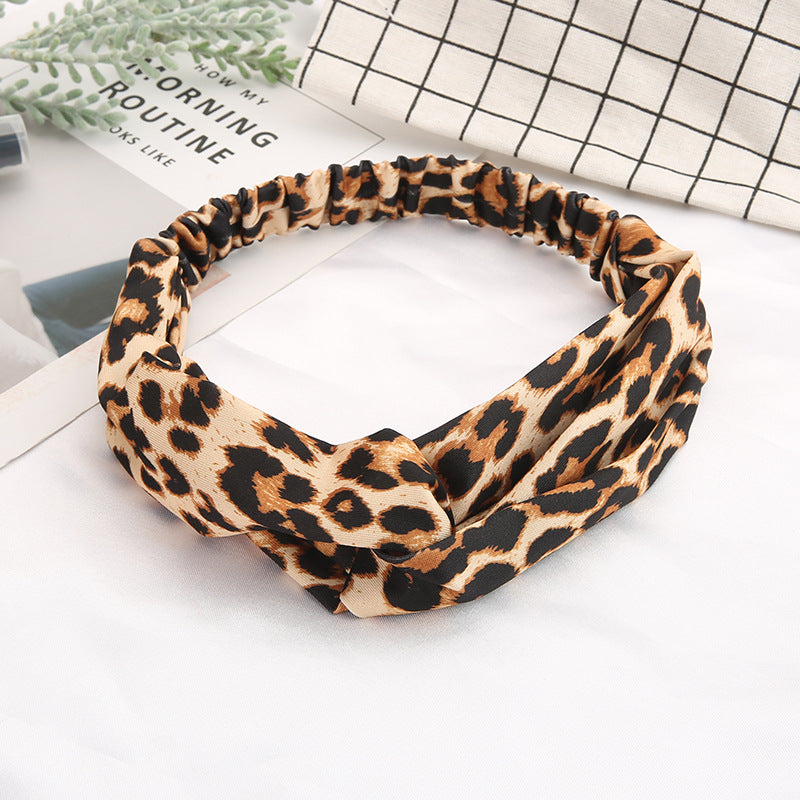 Wholesale Cotton Leopard Print Sports Yoga Headband
