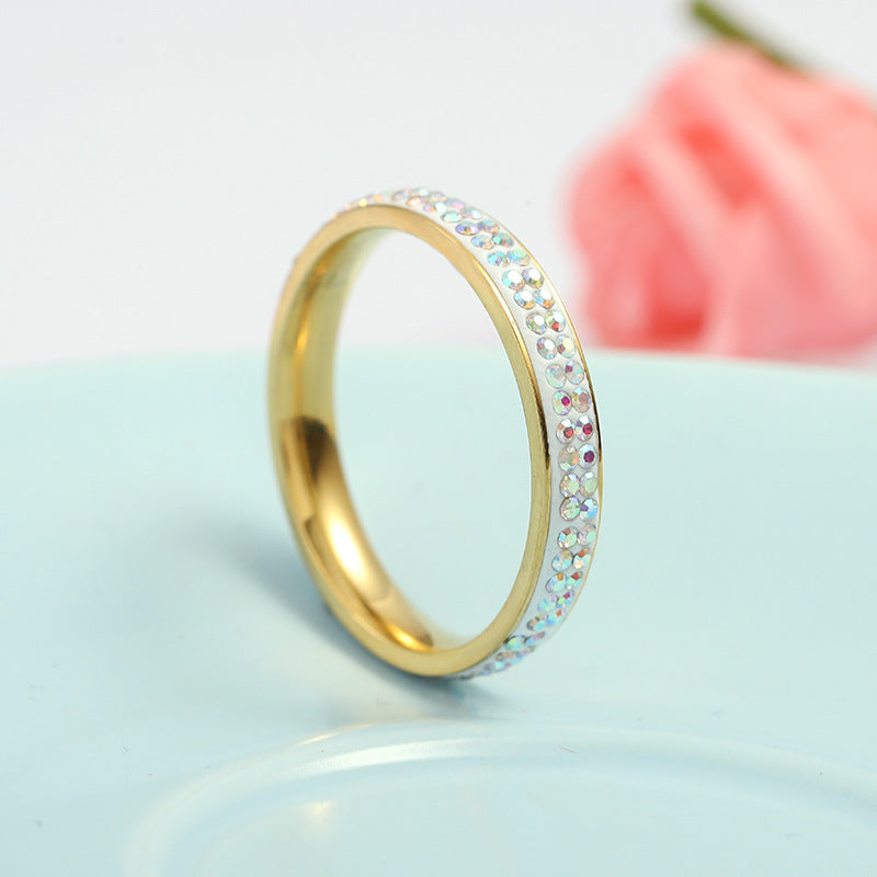 Wholesale Soft Clay AB Color Diamond Rings Stainless Steel