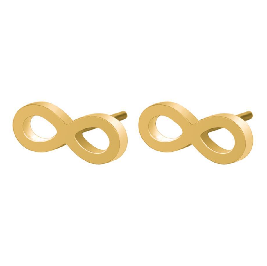 Wholesale Hollow Figure 8 Titanium Steel Ear Studs