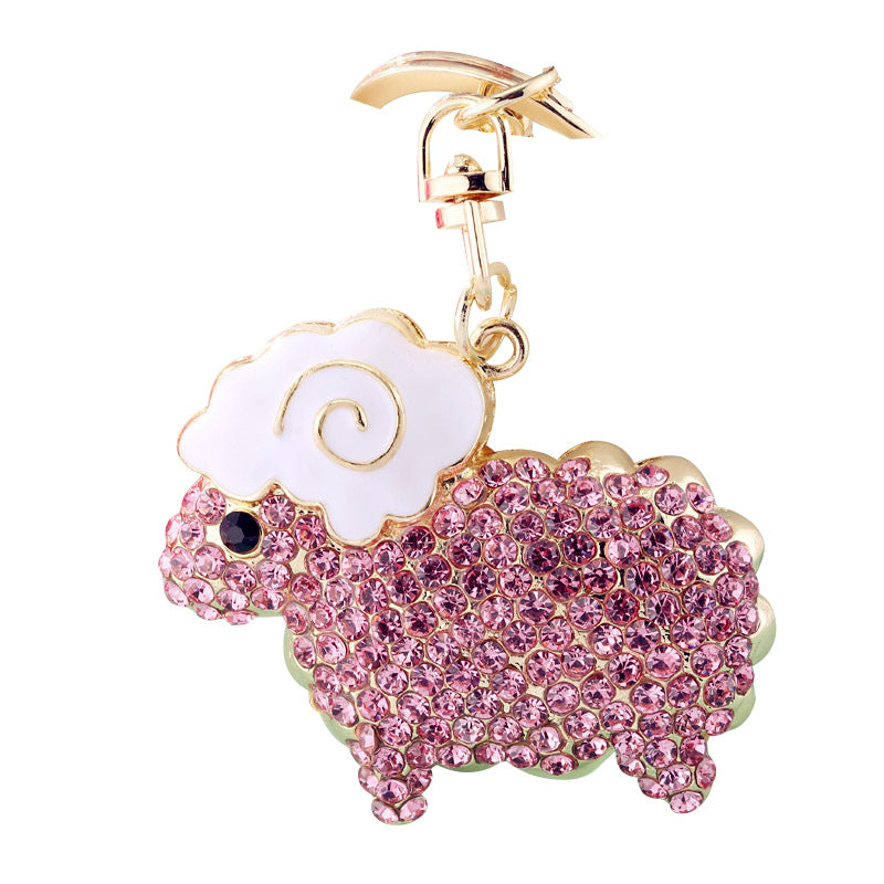 Wholesale Rhinestone Small Rhinoceros Car Metal Key Chain Ring