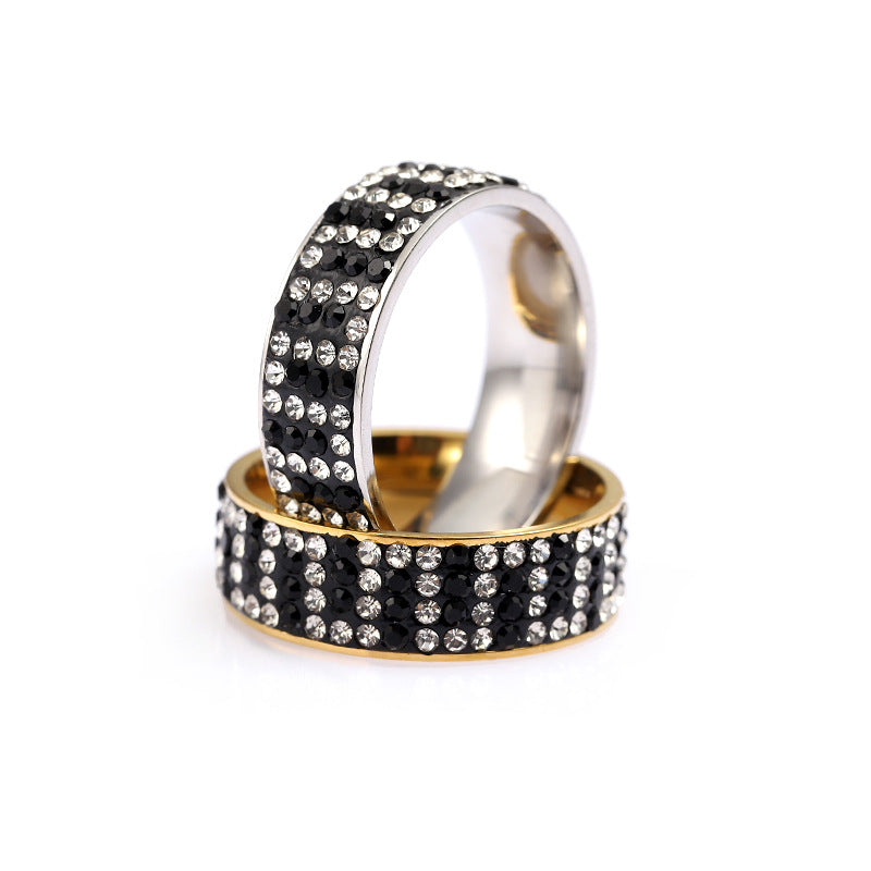 Wholesale Shaped Stitching Clay Diamond Rings Stainless Steel