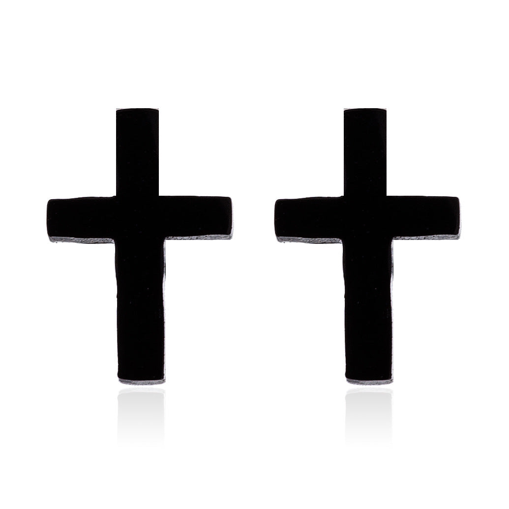 Wholesale Cross Stainless Steel Ear Studs