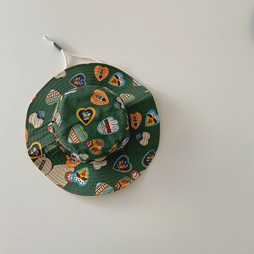 Wholesale Cotton Cartoon Graffiti Fabric Bucket Hat