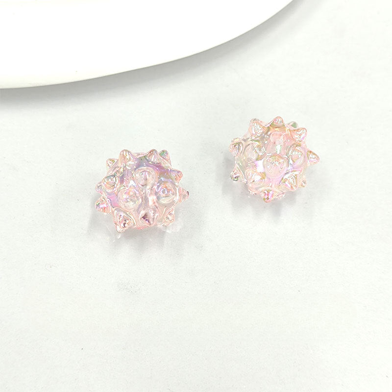 Wholesale14mm 100pcs/pack UV Electroplated Sea Urchin Candy Colored Acrylic Beads