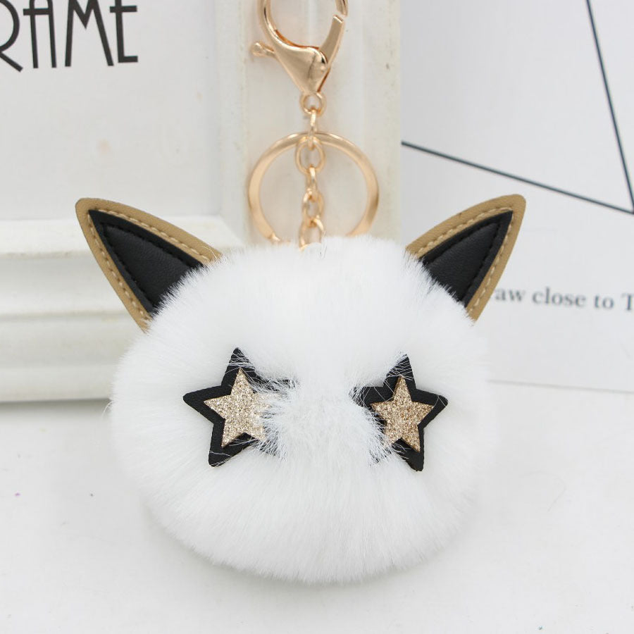 Wholesale Imitation Fur Five-pointed Star Hair Ball Key Chain