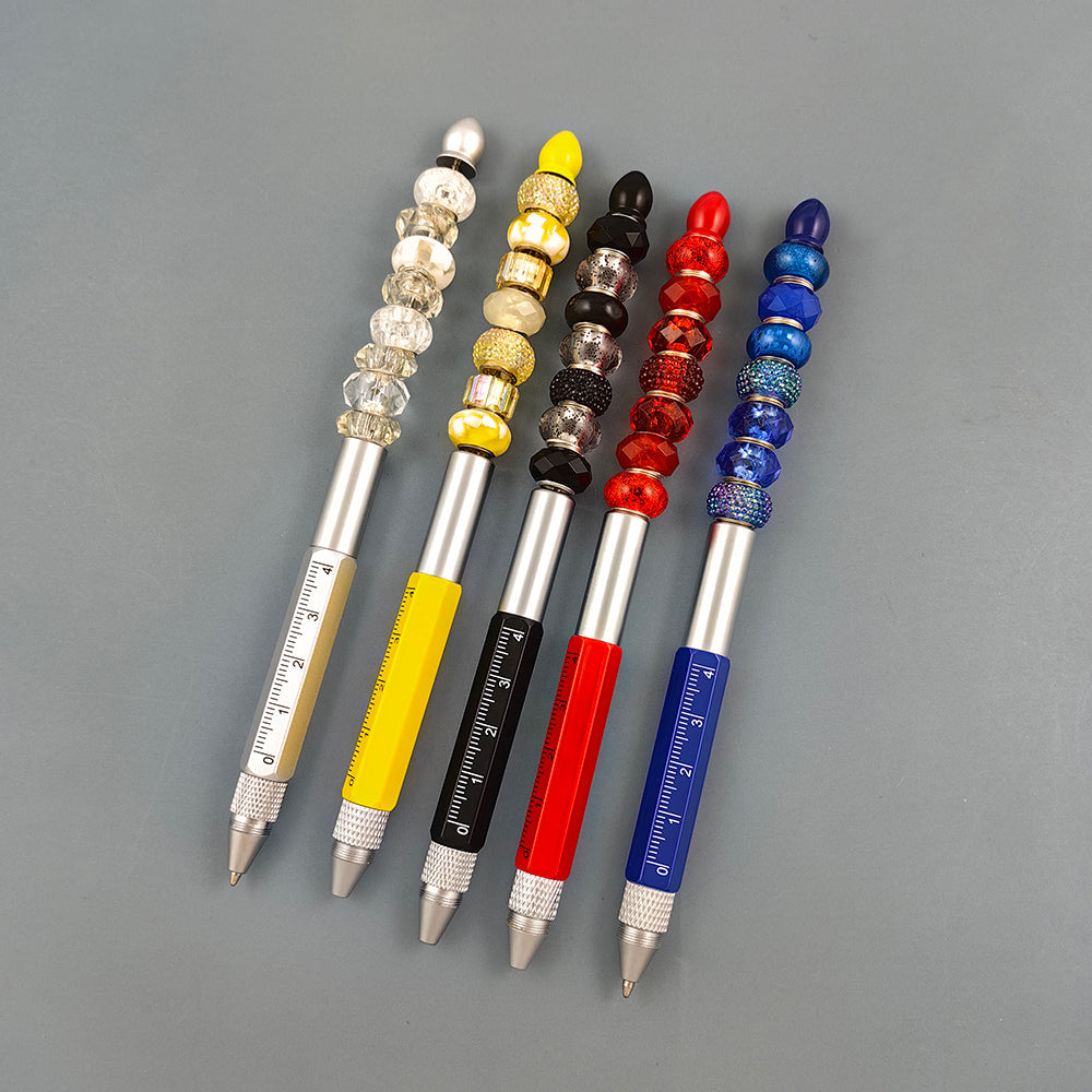 Wholesale Beadable Pens Writing Scale Touch Screwdriver Multifunctional Pen DIY Metal Pen
