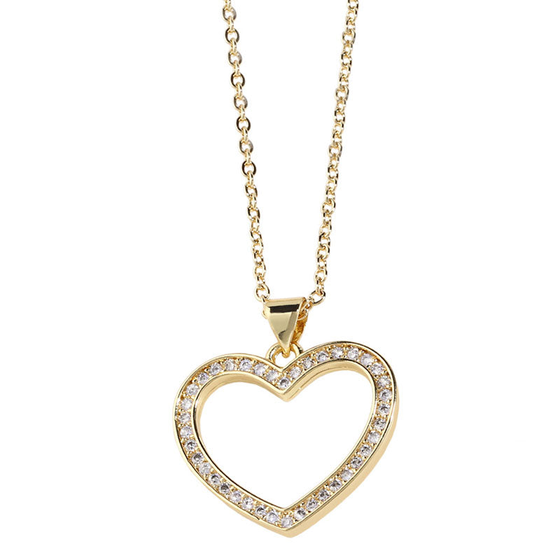 Wholesale Necklace Copper 18K Gold Plated Heart-shaped OLY-NE-AS013