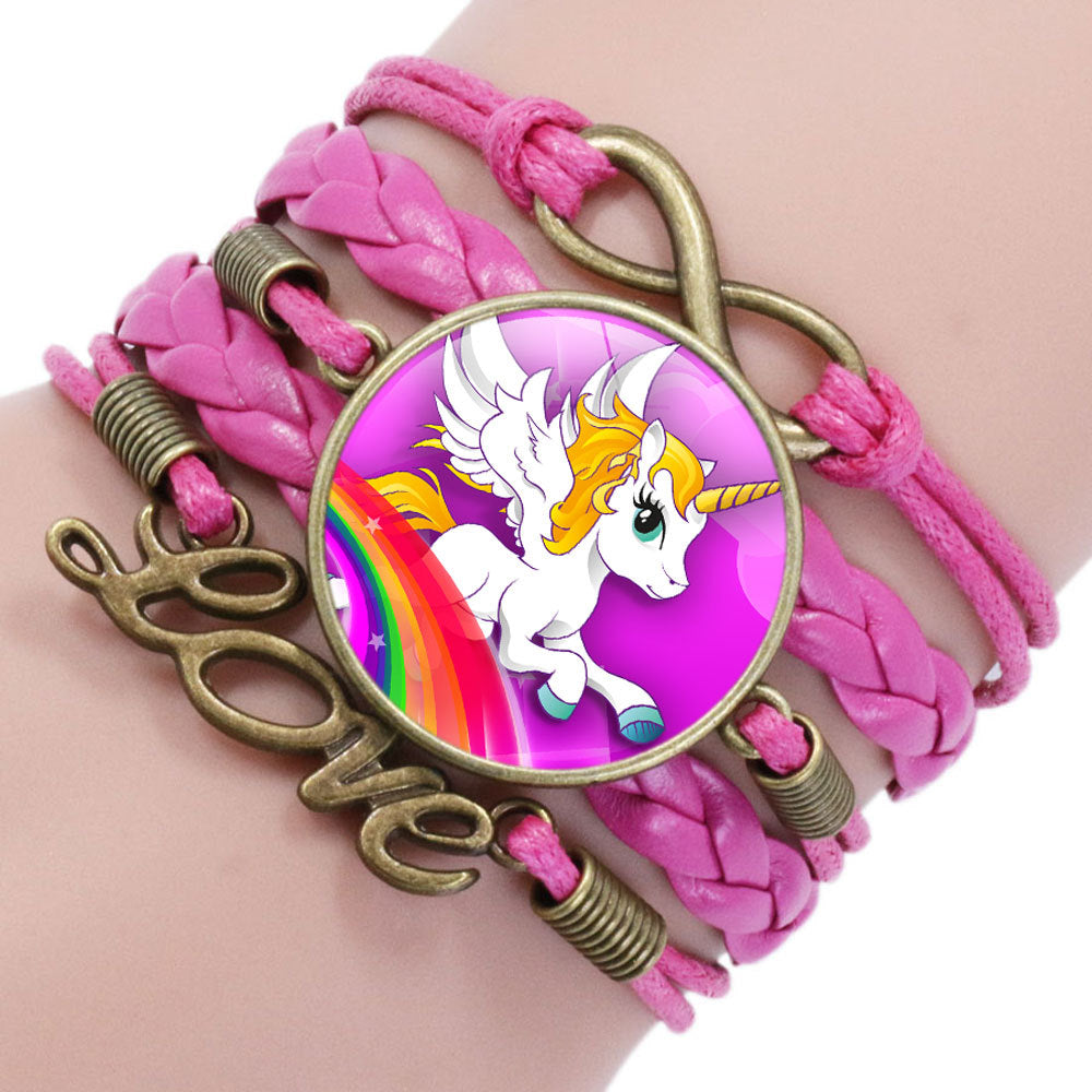 Wholesale Unicorn Time Stone Glass Bracelet