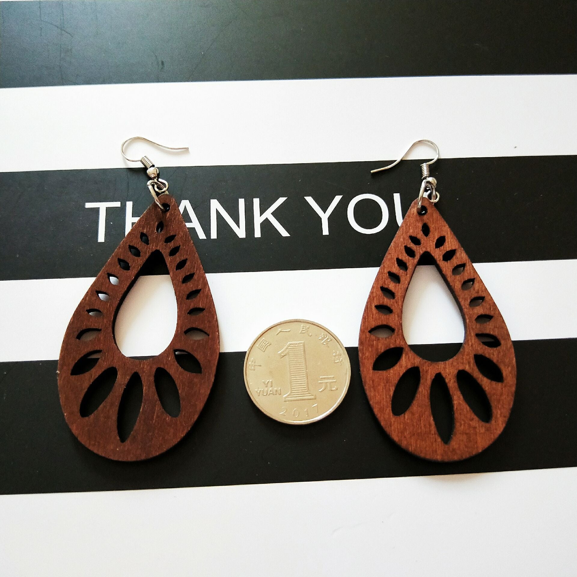 Pendientes De Madera En Forma De Gota De Agua al por mayor