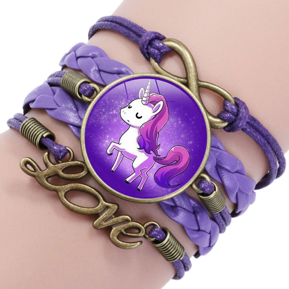 Wholesale Unicorn Time Stone Glass Bracelet