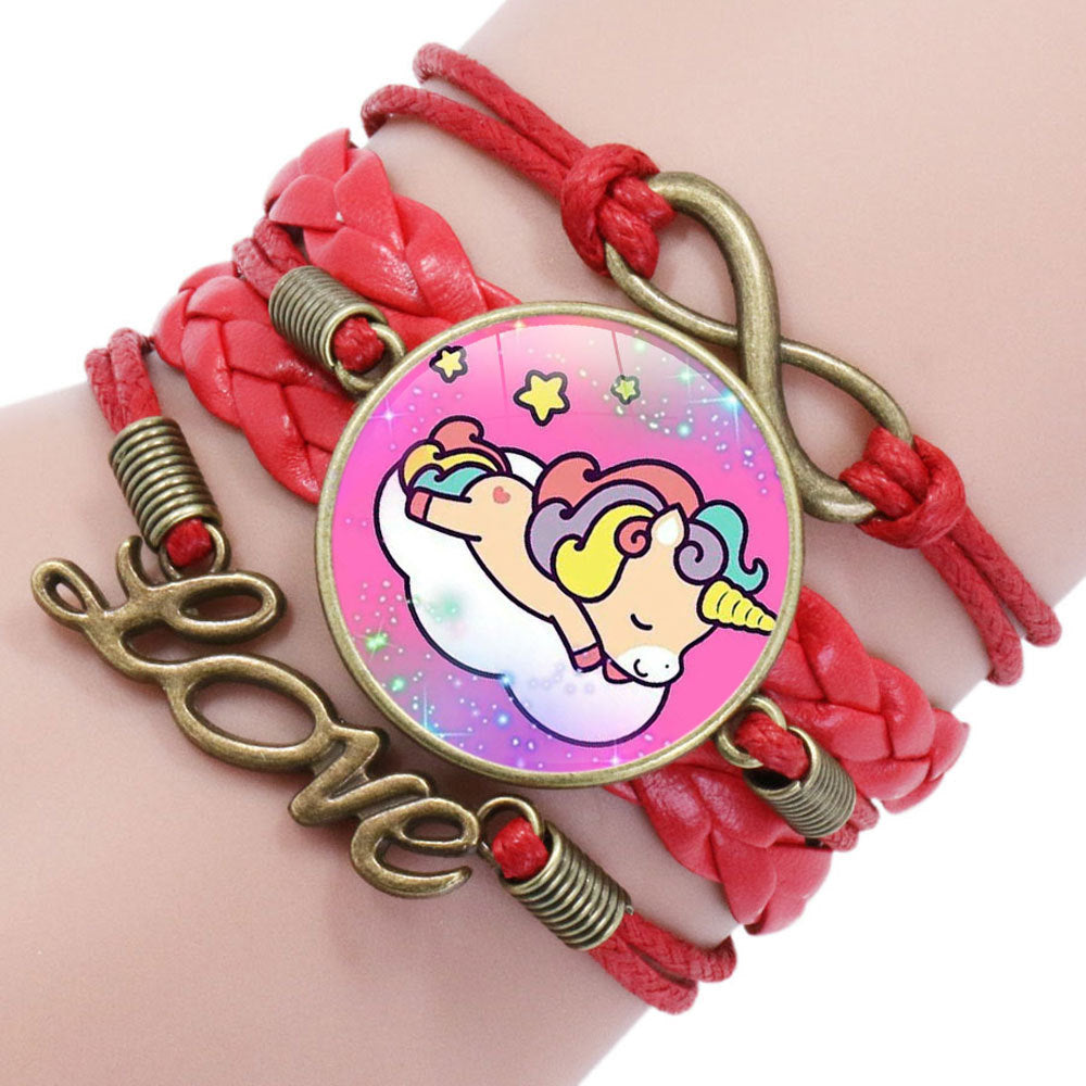 Wholesale Unicorn Time Stone Glass Bracelet