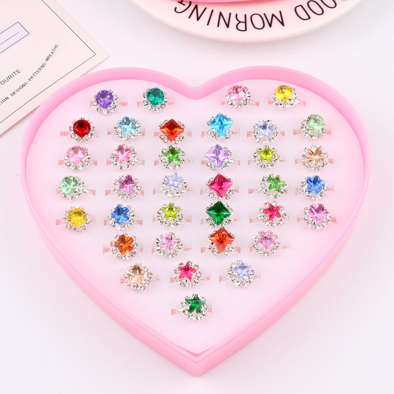 Wholesale Heart Alloy Kids Rings Set