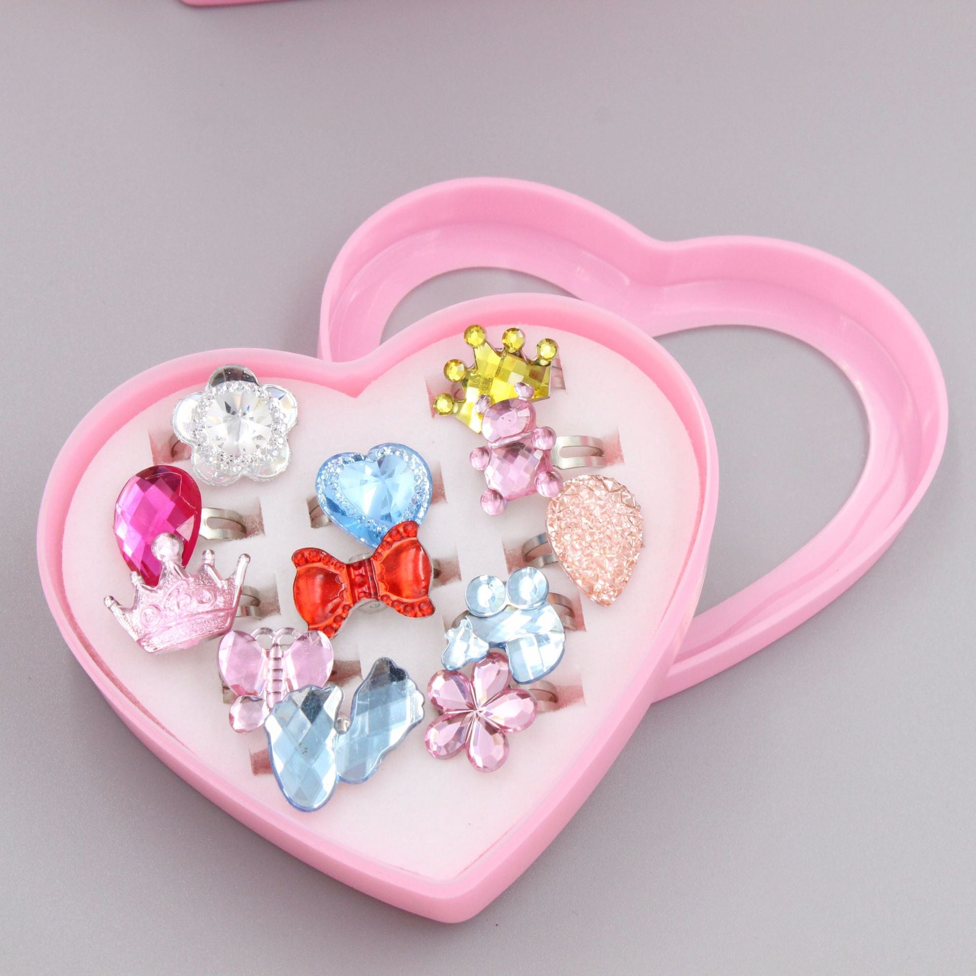Wholesale Heart Alloy Kids Rings Set