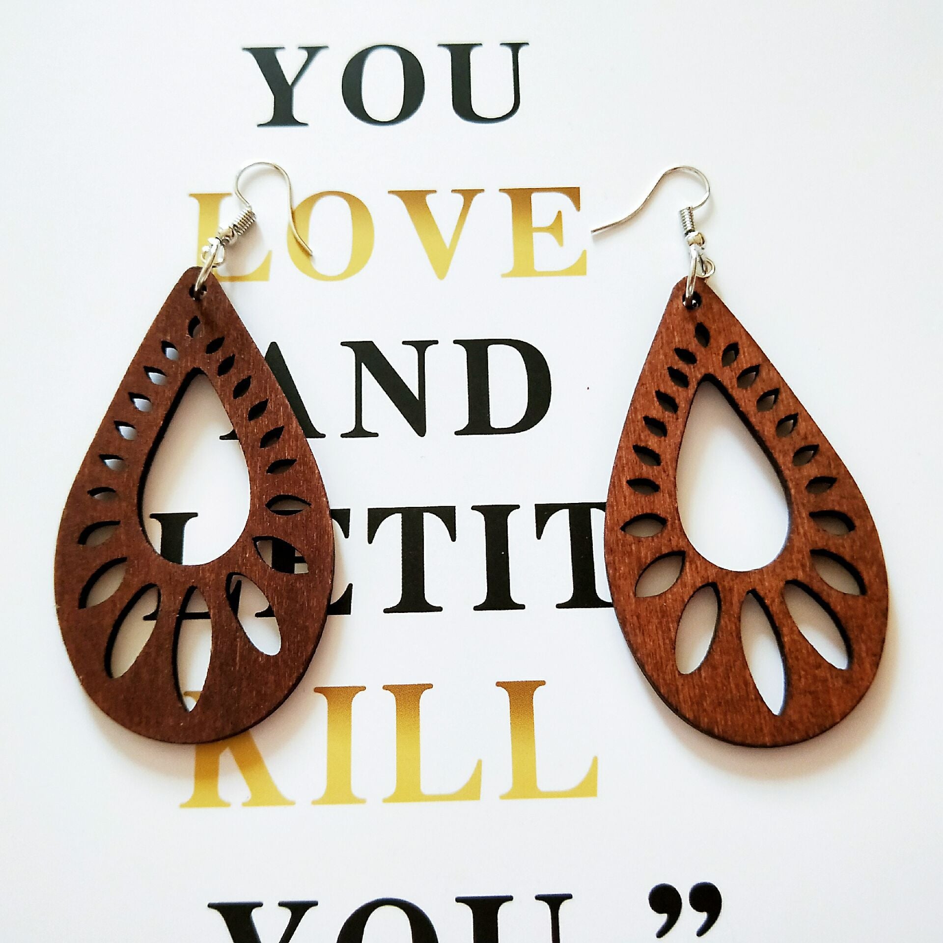 Pendientes De Madera En Forma De Gota De Agua al por mayor