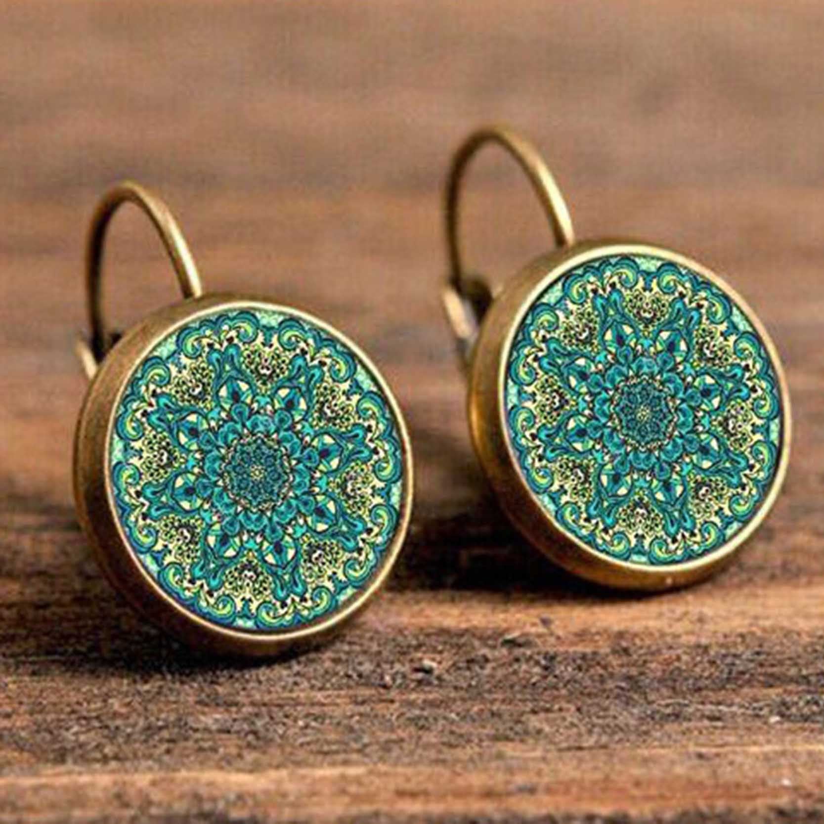 Wholesale Vintage Mandala Alloy Earrings