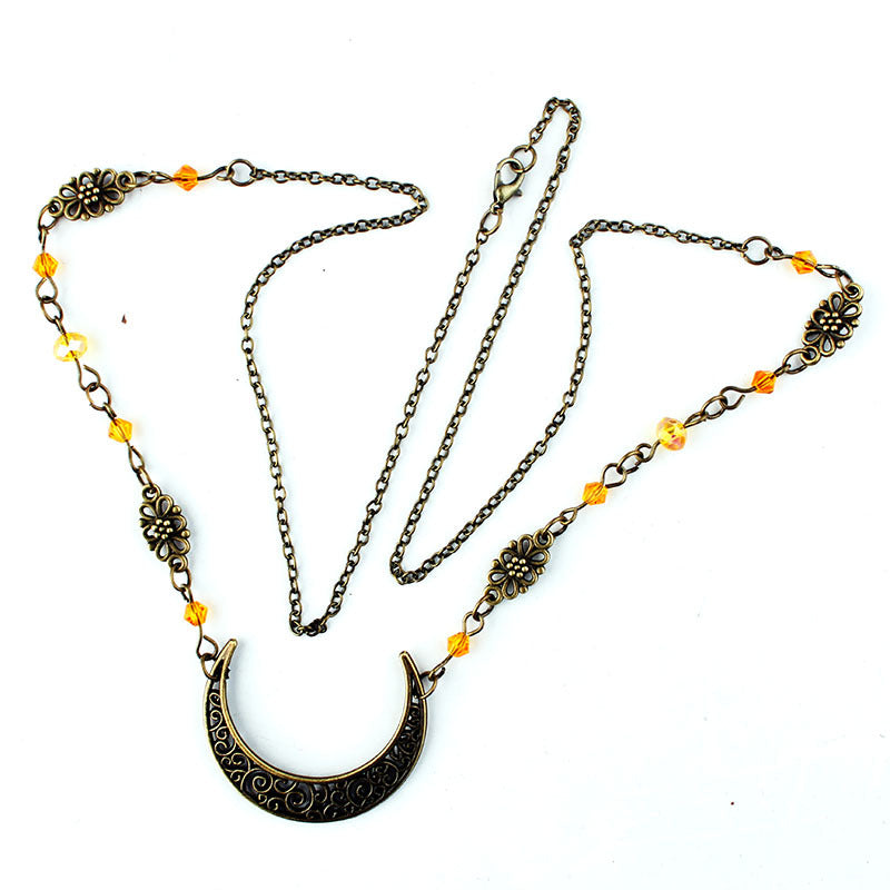 Cadena de cabeza de accesorios de patrón de luna hueca de aleación al por mayor