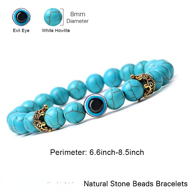 Pulsera Corona Turquesa Natural Mal De Ojo Al Por Mayor