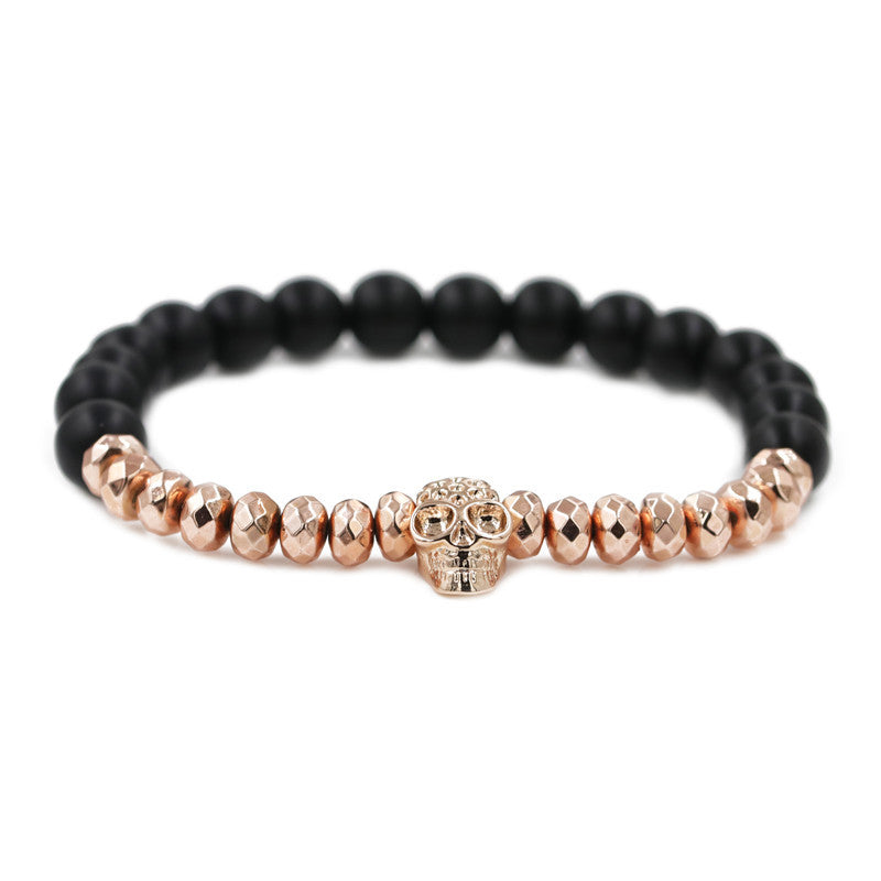 Wholesale Crown Skull Onyx Volcanic Stone Bracelets