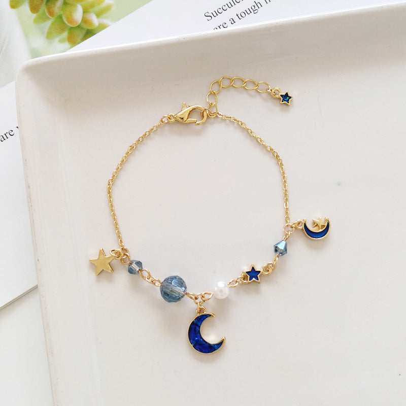 Wholesale Star Moon Pearl Alloy Bracelet