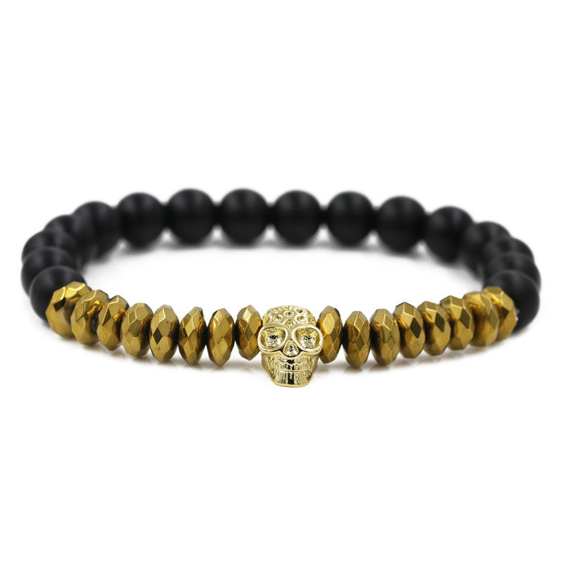 Wholesale Crown Skull Onyx Volcanic Stone Bracelets