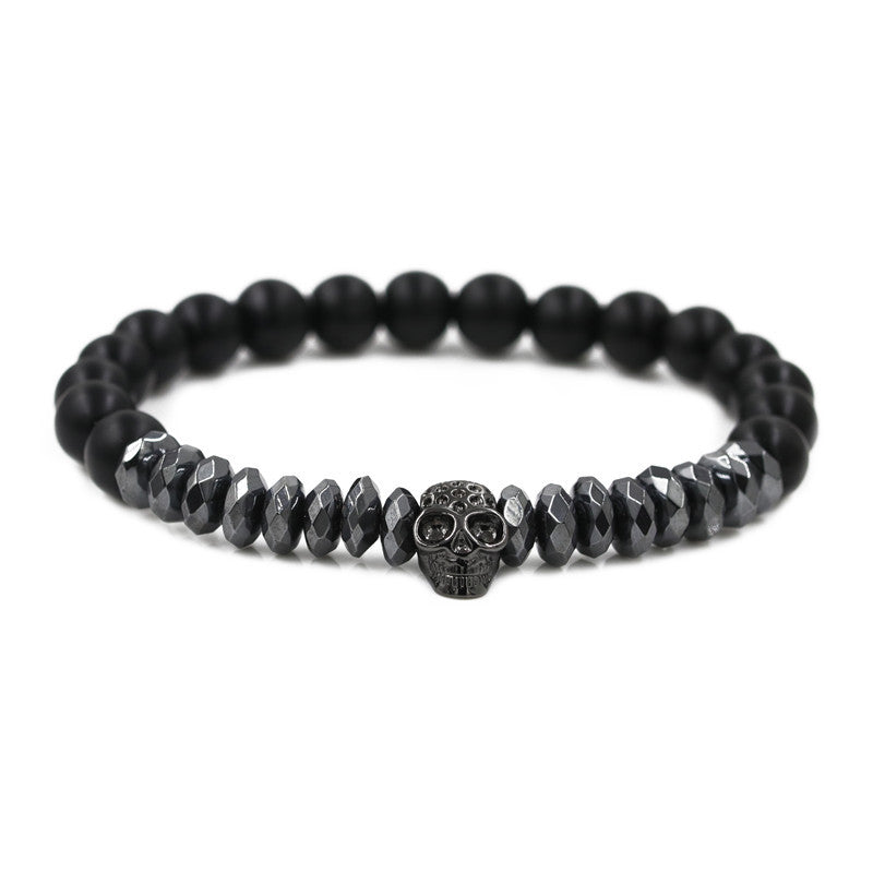 Wholesale Crown Skull Onyx Volcanic Stone Bracelets