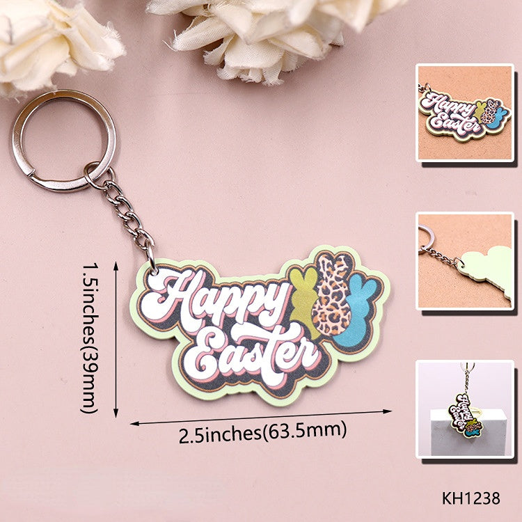 Venta al por mayor Llavero creativo de la borla del conejito de pascua