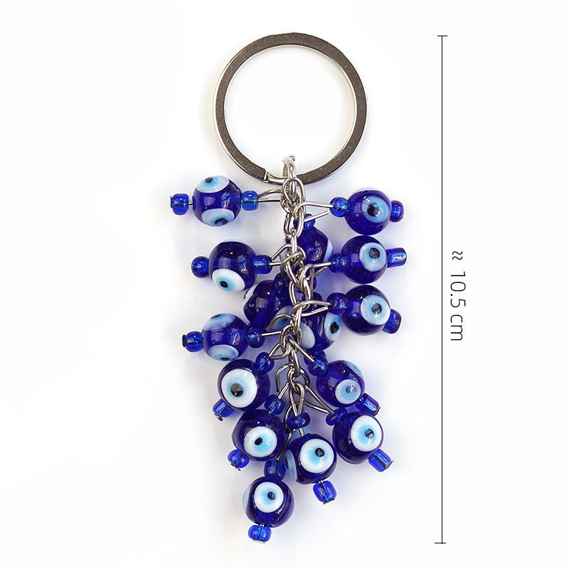 Wholesale Glass Grape Bunch Devil Eye Keychain