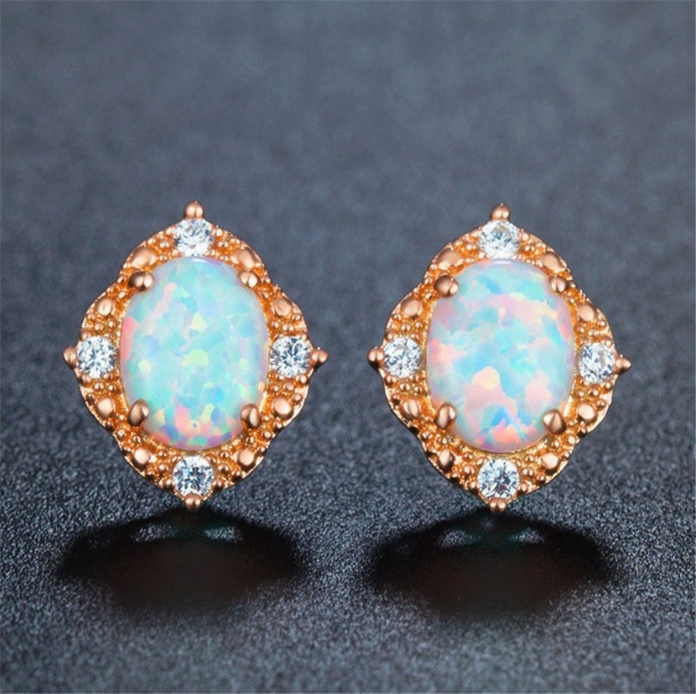 Wholesale Rhomboid Zircon Alloy Earrings