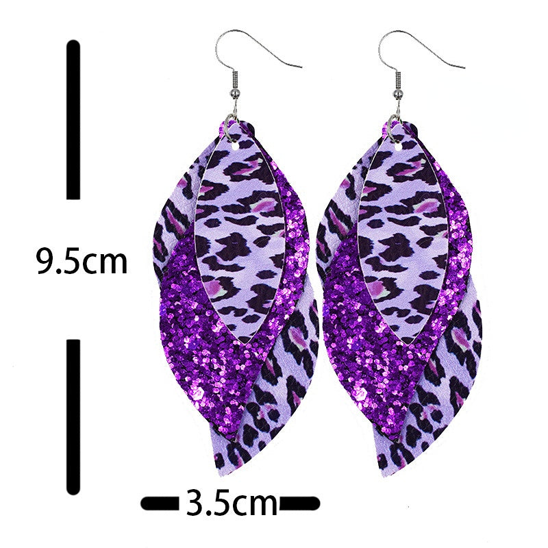 Pendientes De Cuero De Leopardo al por mayor