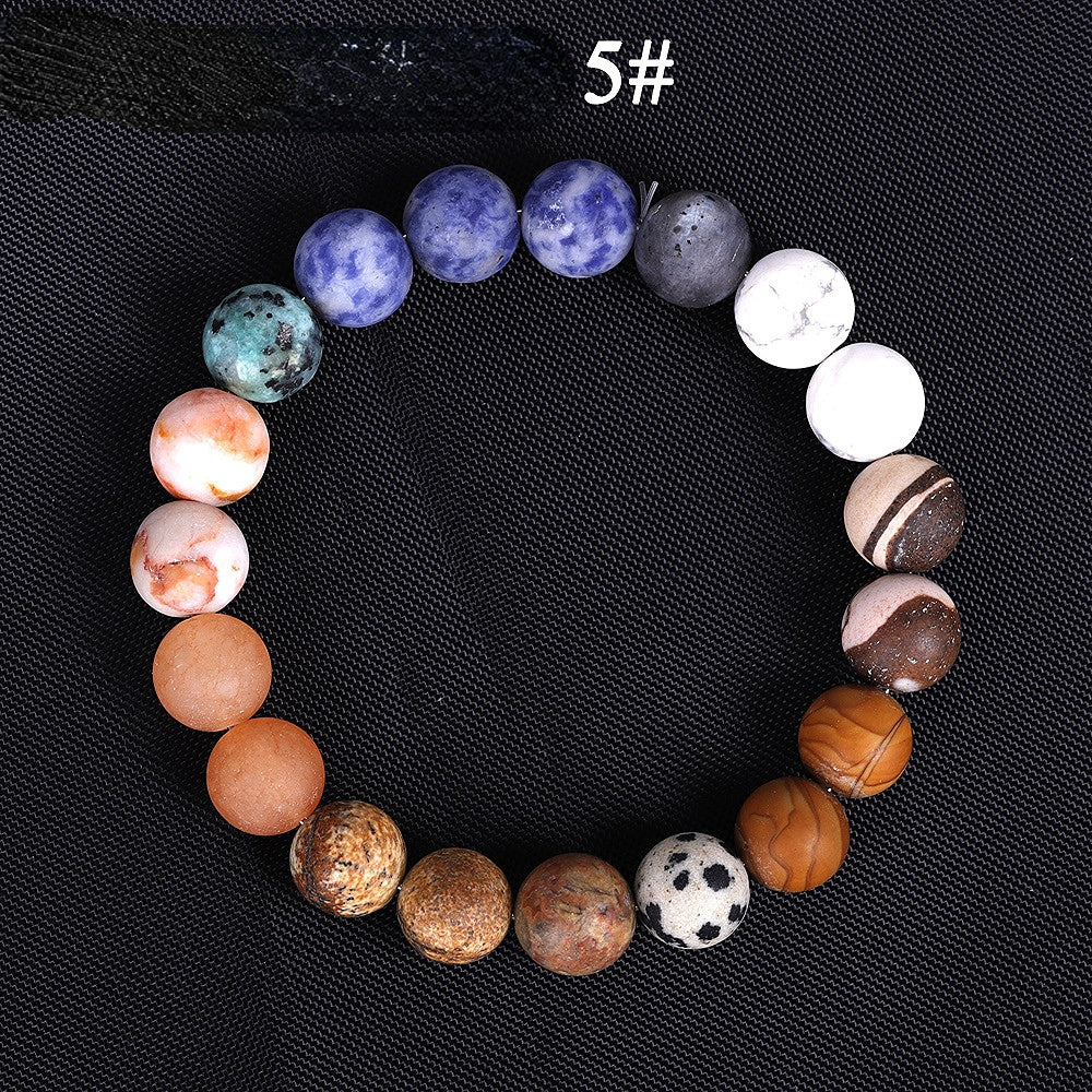 Wholesale Eight Planets Natural Stone Beads Bracelet