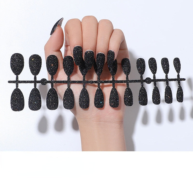 Parche para uñas en polvo de cebolla verde de plástico al por mayor, 24 piezas de polvo brillante