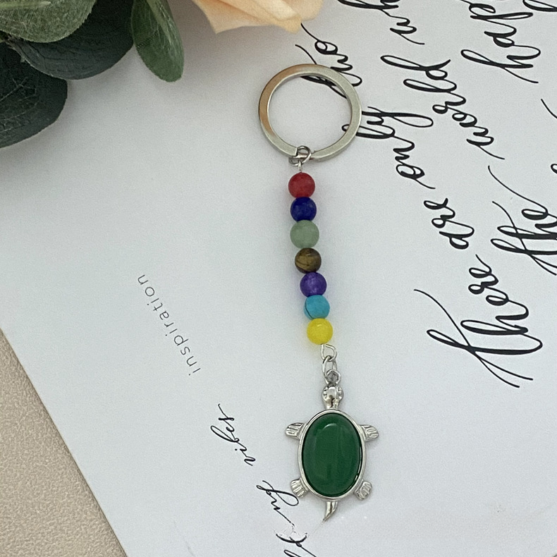 Wholesale Natural Crystal Turtle Keychain