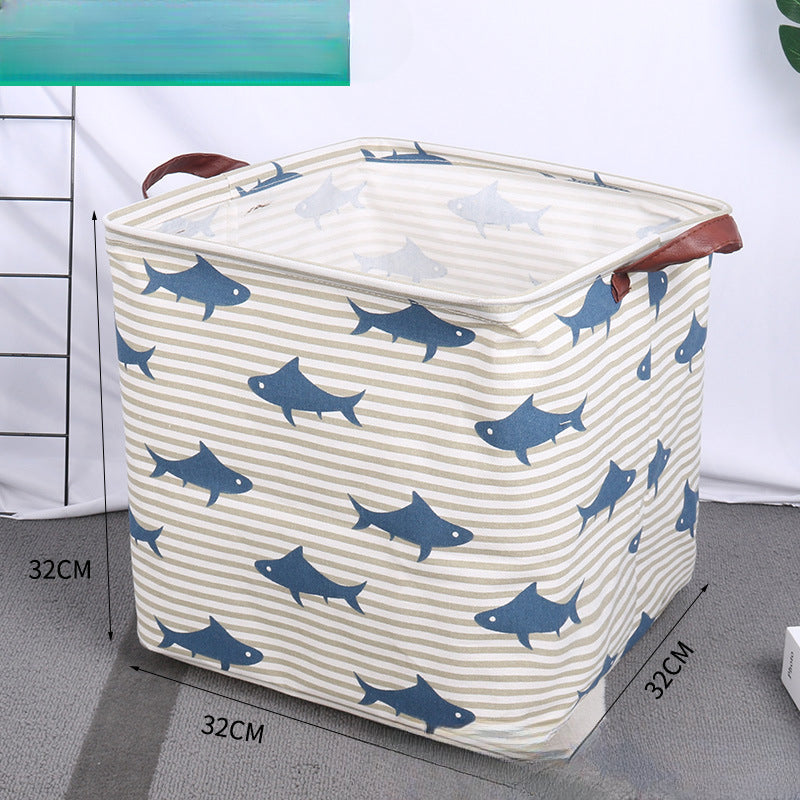 Wholesale Cotton and Linen Square Foldable Dirty Clothes Basket