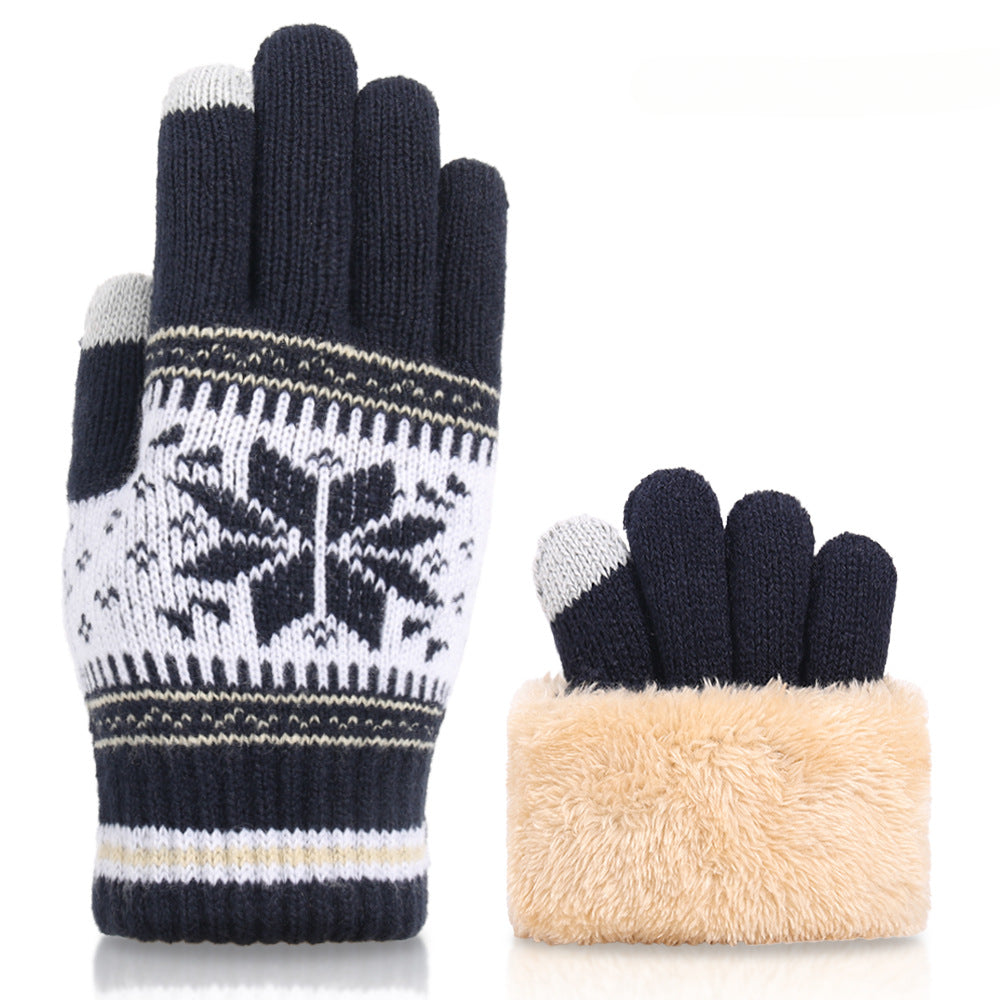 Wholesale New Knitted Wool Snowflake Touchscreen Gloves