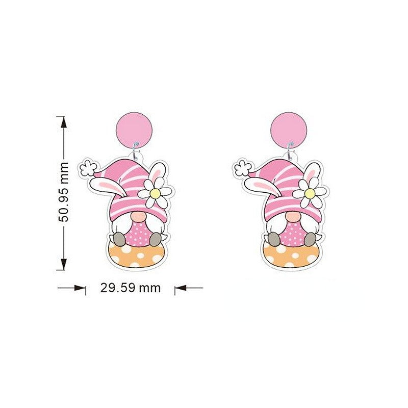 Wholesale Jewelry Easter Gnomes Holiday Bunny Acrylic Earrings