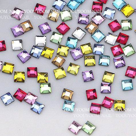 Wholesale 100PCS/Pack 6MM Glass Flat Nail Diamond Beads