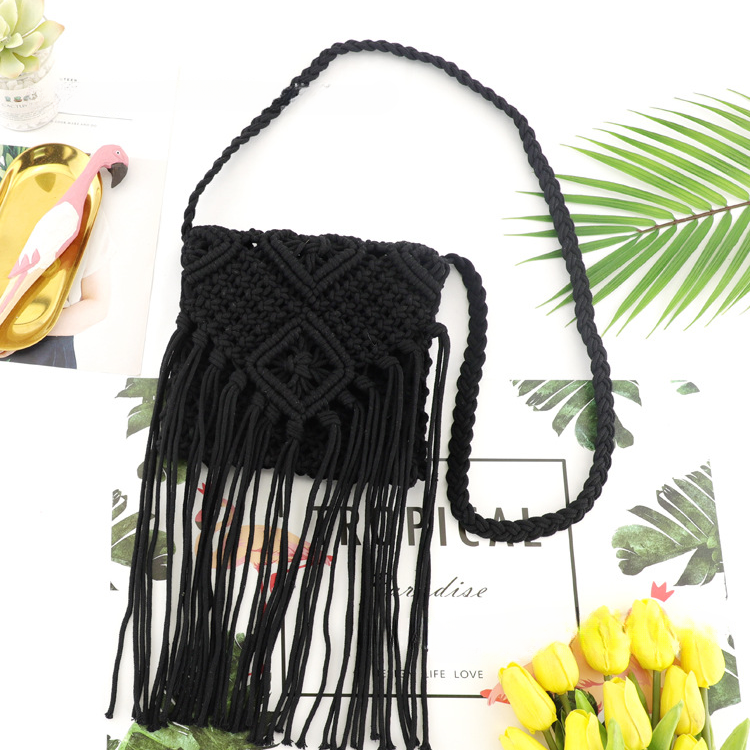 Bolsas de borla tejida de hilo de algodón al por mayor de algodón