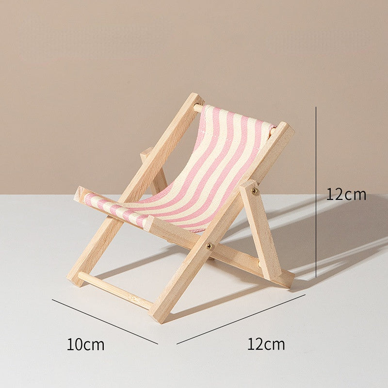 Wholesale Wooden Mini Beach Chair Folding Deck Chair Ornament