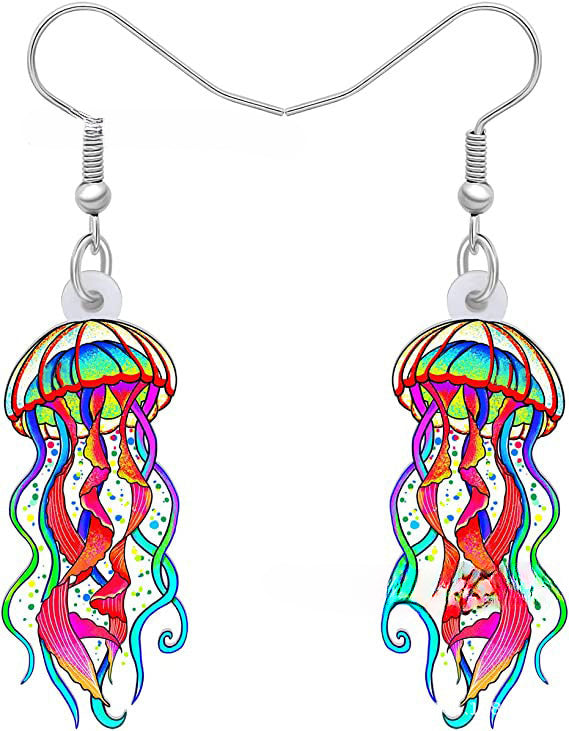 Wholesale 10PCS/PAIRS Cartoon Jellyfish Acrylic Earrings
